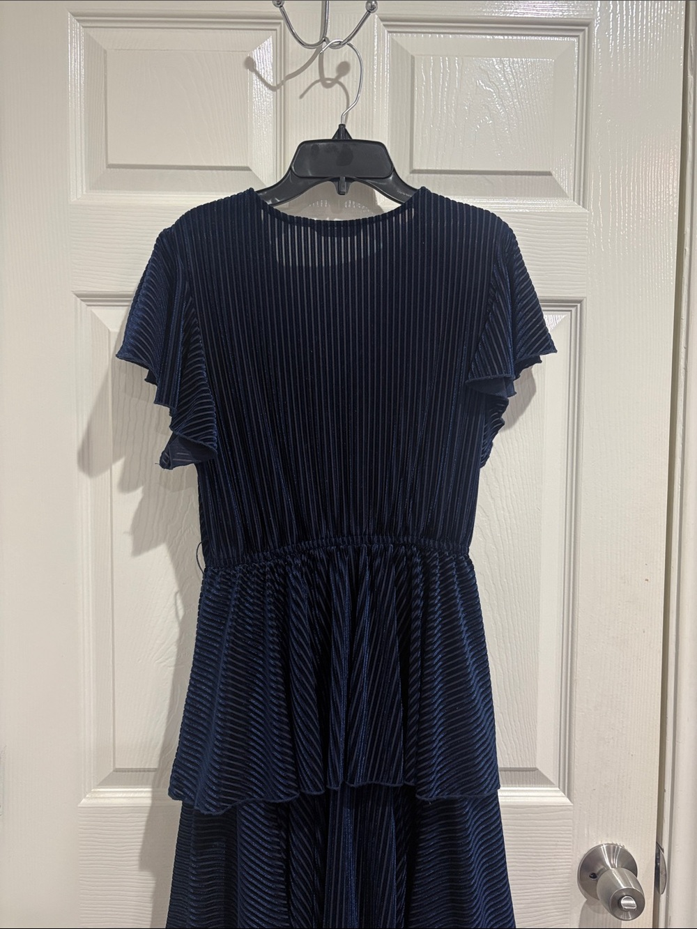 SHEIN Navy Tiered Pleated Maxi Dress - Picture 3 of 3